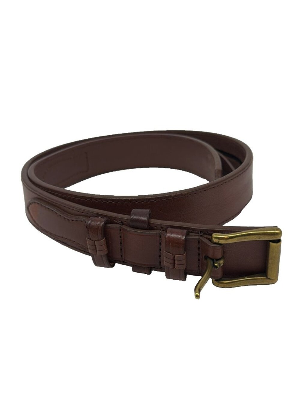 Vintage Woolrich Ranger Leather Belt Solid Brass Buckle Size 36/90